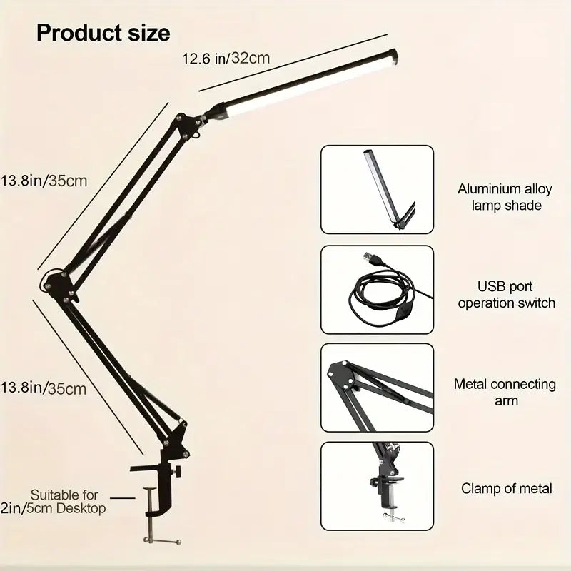1pc LED Desk Lamp With 3 Lighting Modes