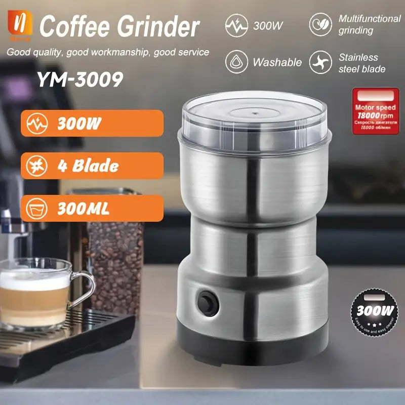 1pc Versatile Stainless Steel Coffee & Spice Grinder